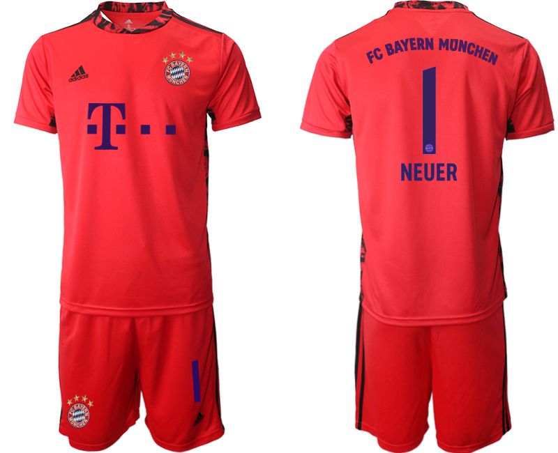 Men 2020-2021 club Bayern Munich red goalkeeper #1 Soccer Jerseys